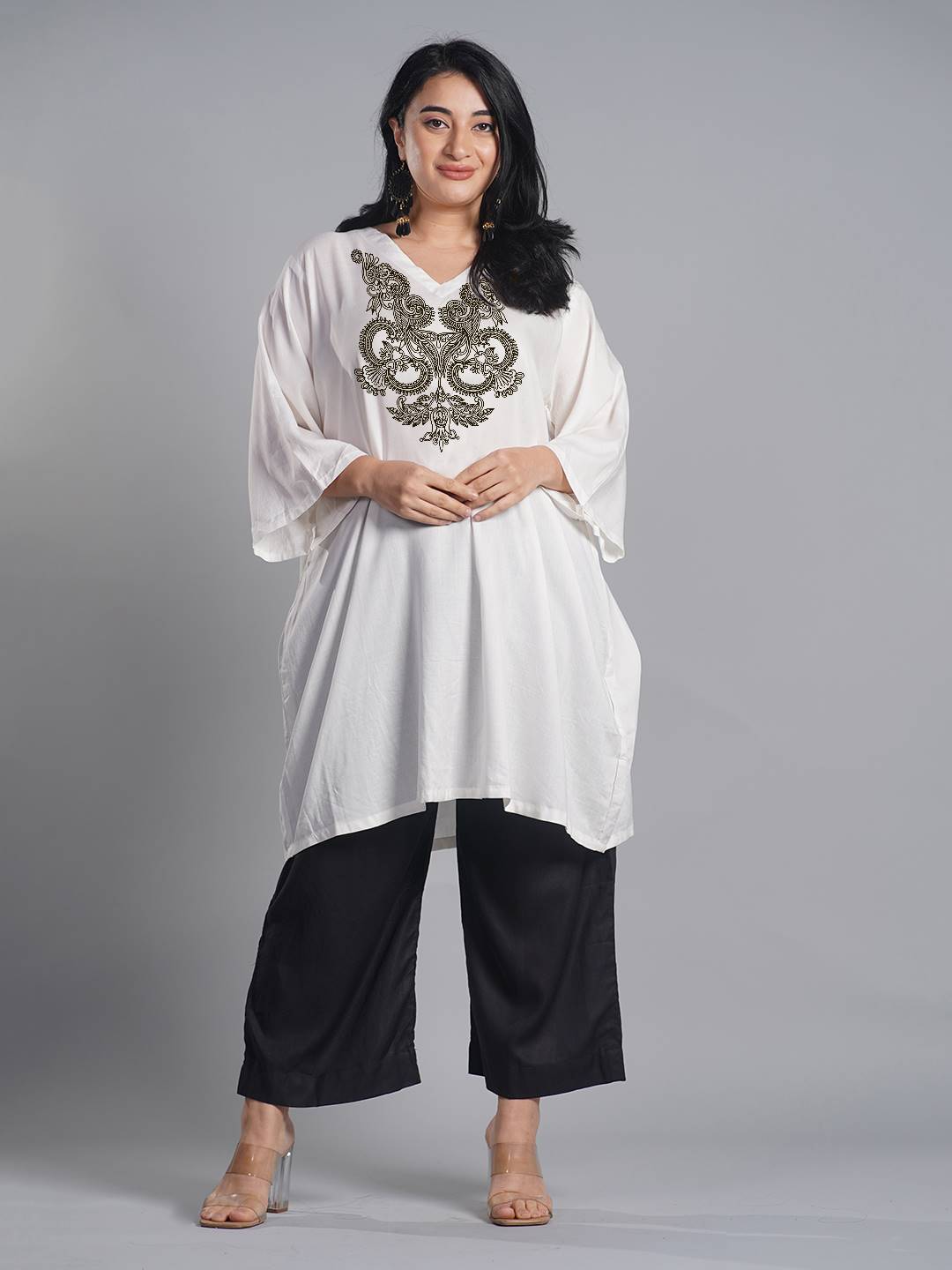 White Rayon Kurti - TopsyTurvy