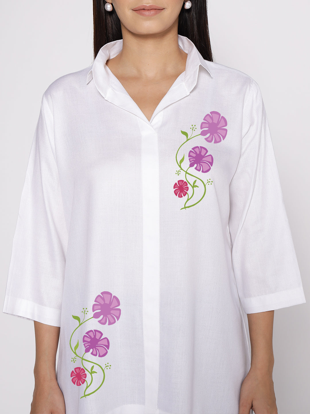 White Rayon ShirtTop - Syren