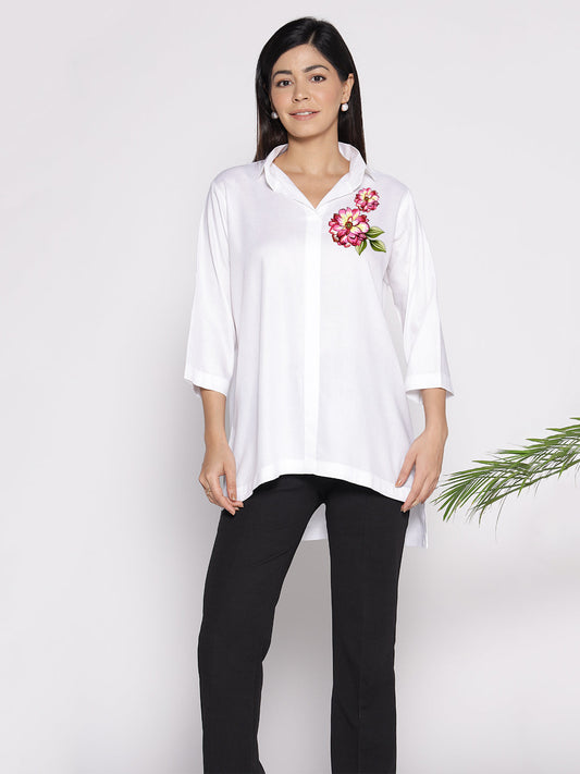 White Rayon ShirtTop - Viol