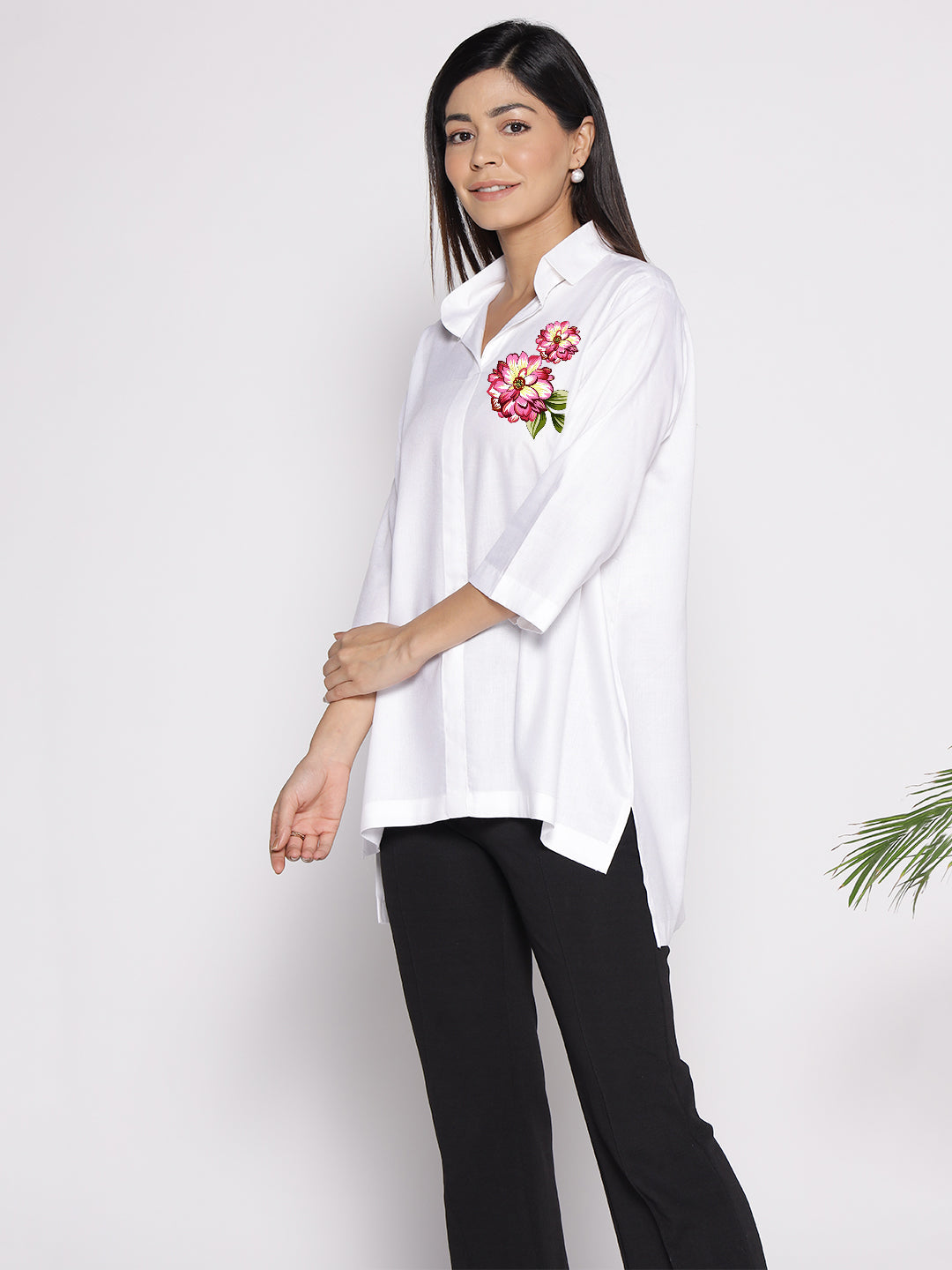 White Rayon ShirtTop - Viol