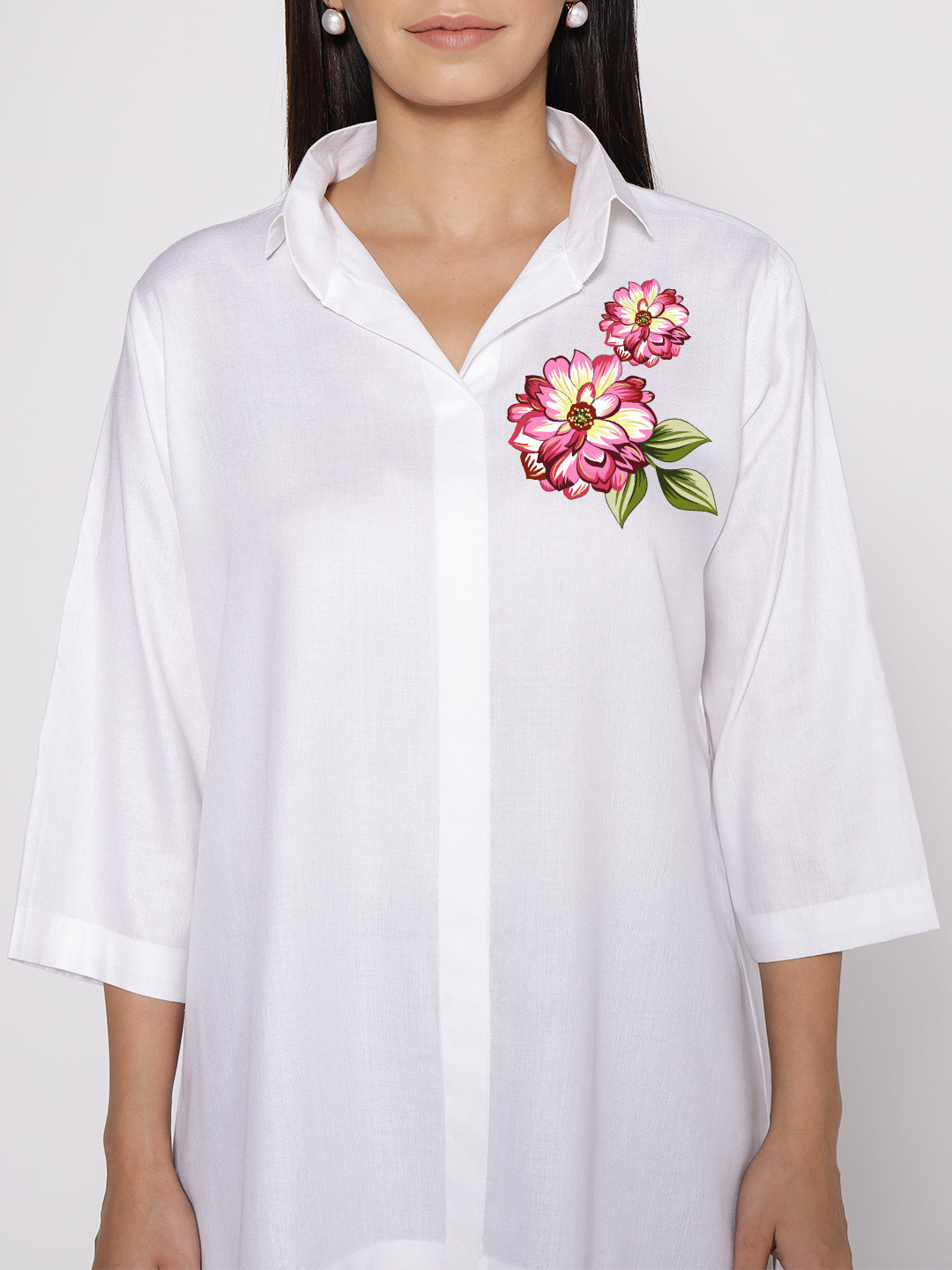 White Rayon ShirtTop - Viol