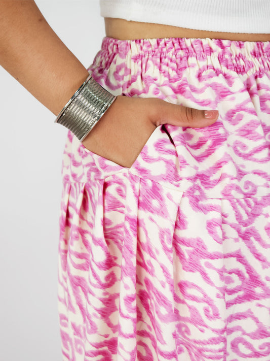 WhitePrinted Rayon Tulip Salwar - Kamalkriti
