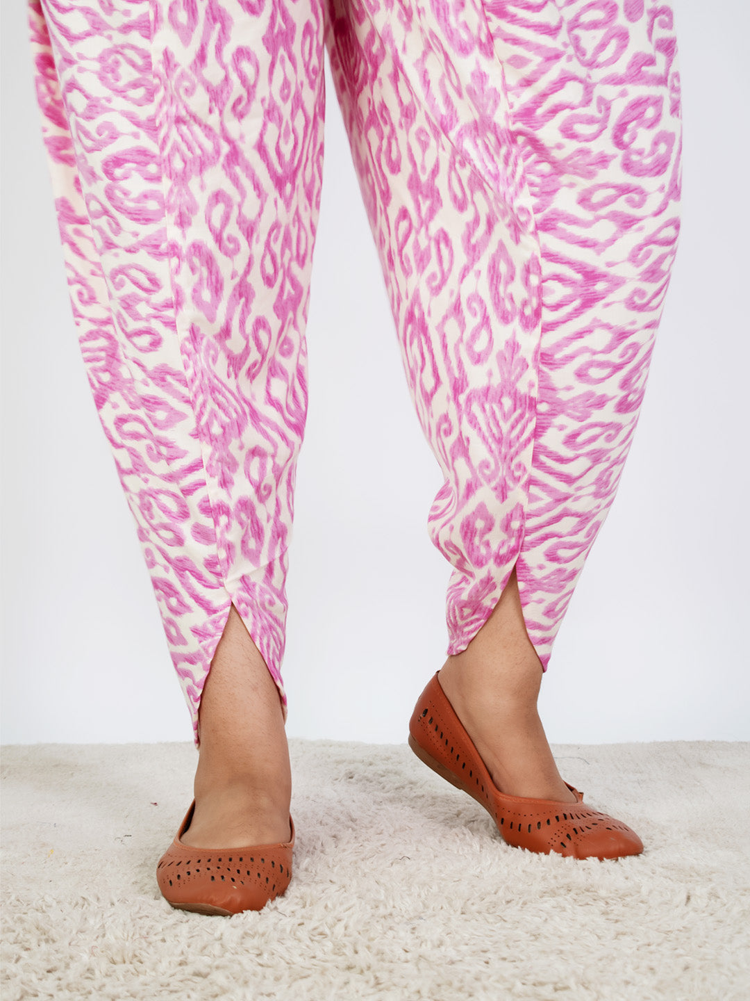 WhitePrinted Rayon Tulip Salwar - Kamalkriti