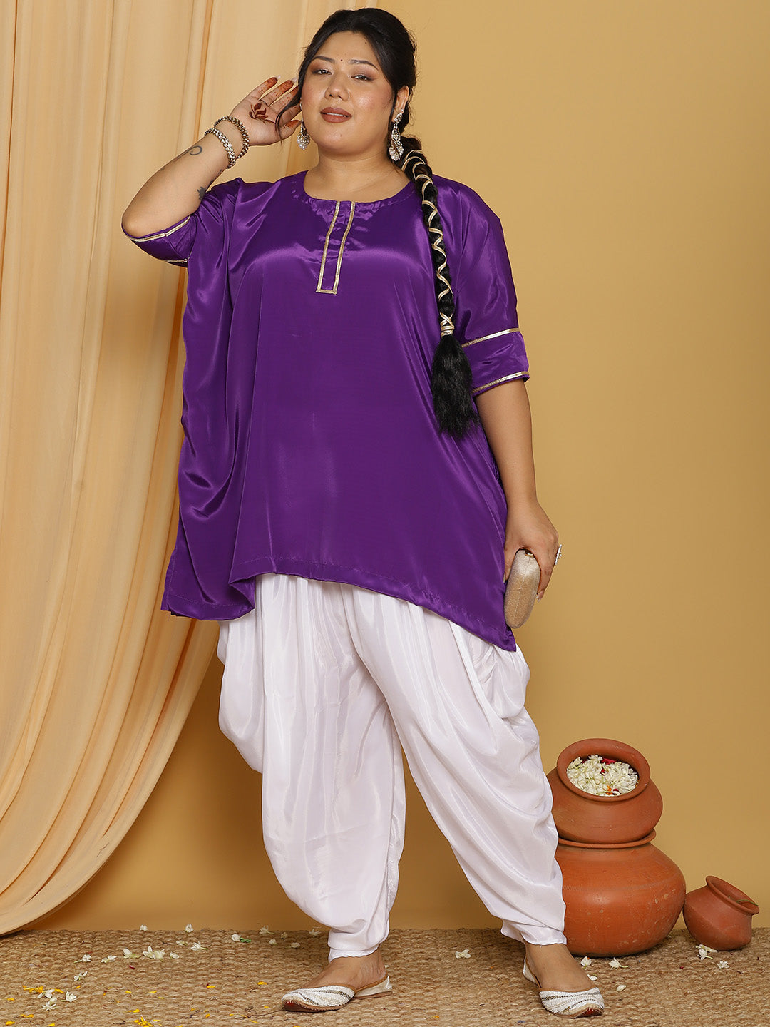 White Crepe Silk Dhoti