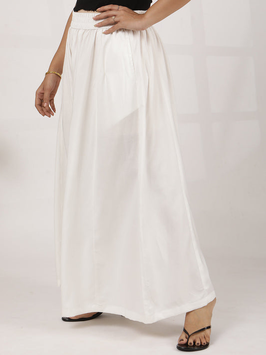 MilkyWhite Rayon Flared Palazzo