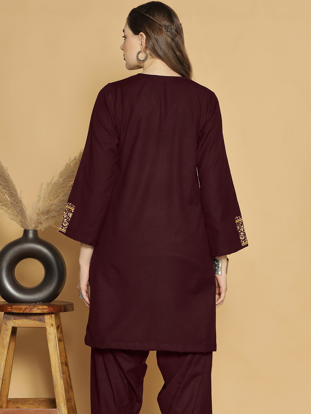 Wine Acrylic Kurti - Ambar