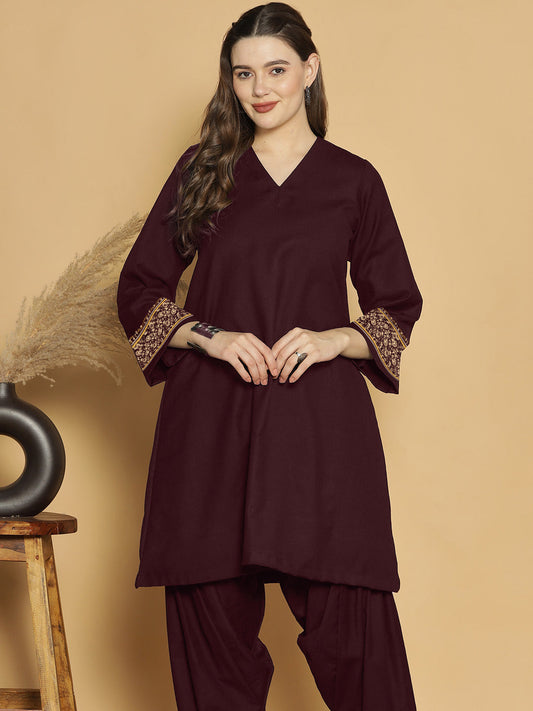 Wine Acrylic Kurti - Ambar