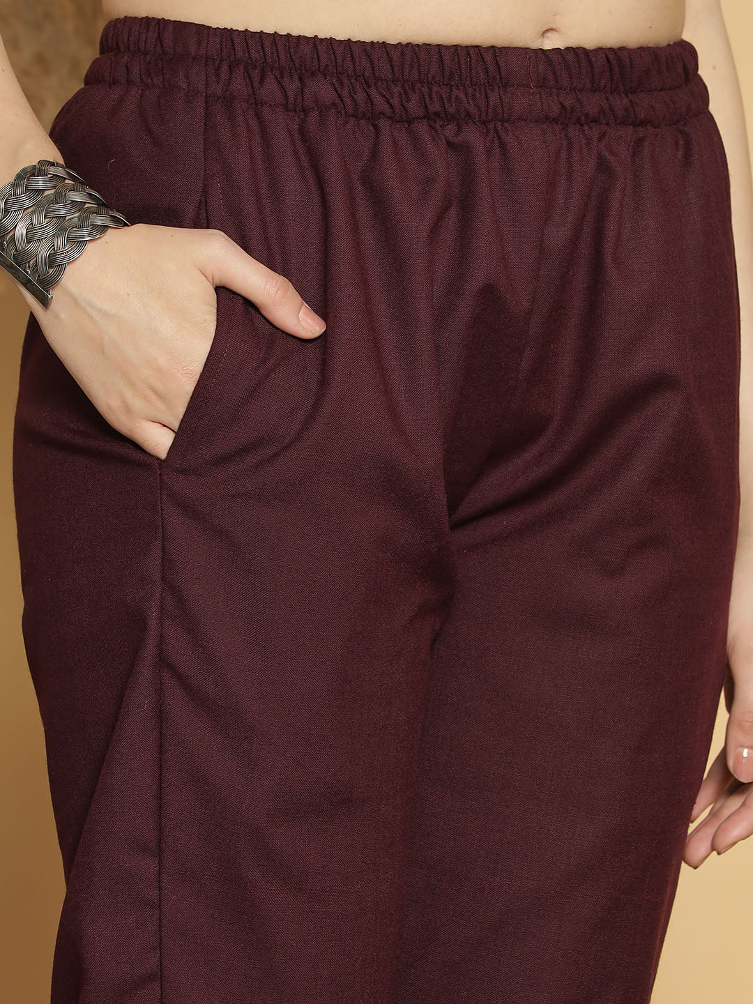 Wine Acrylic Pants