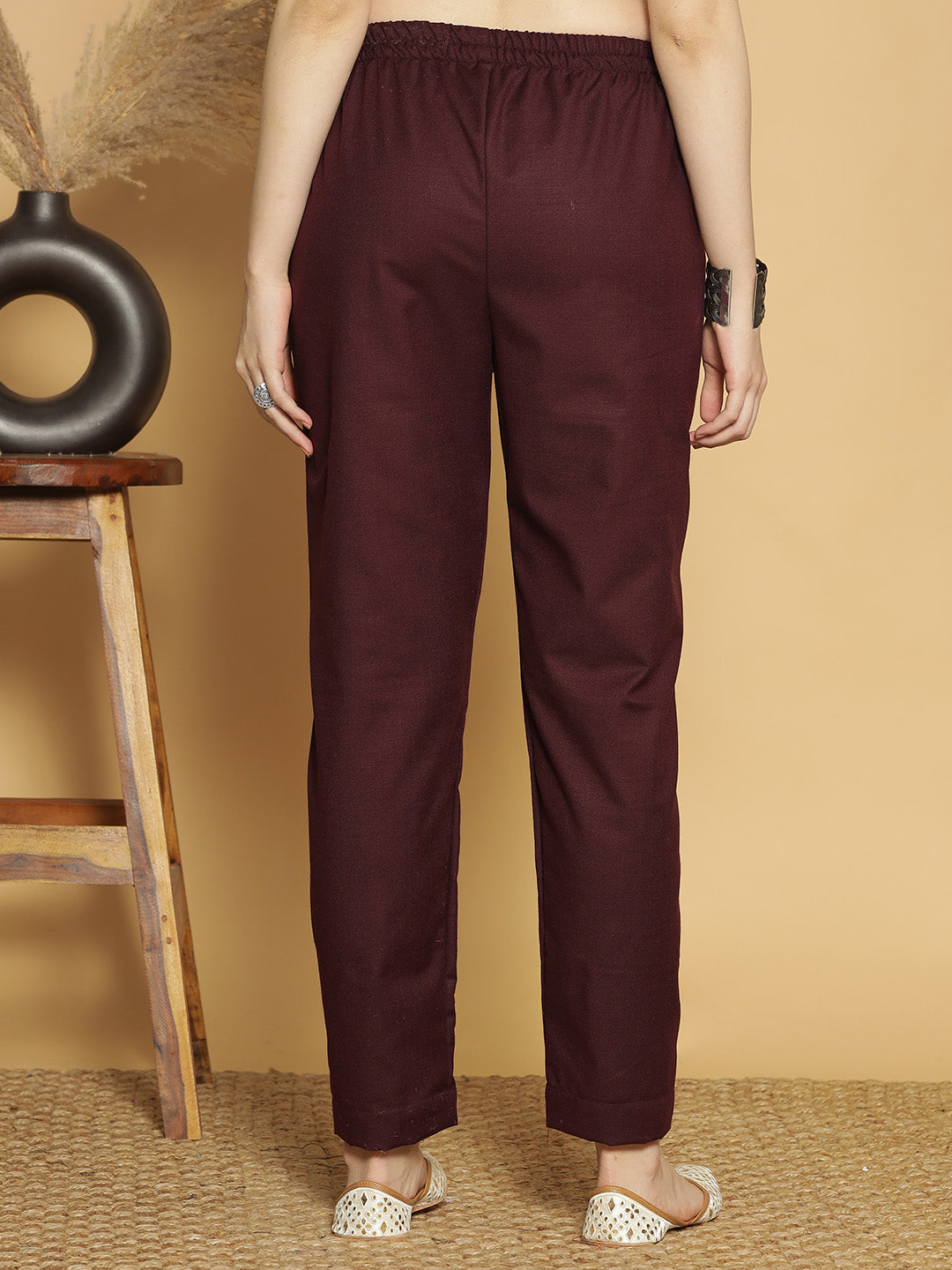 Wine Acrylic Pants