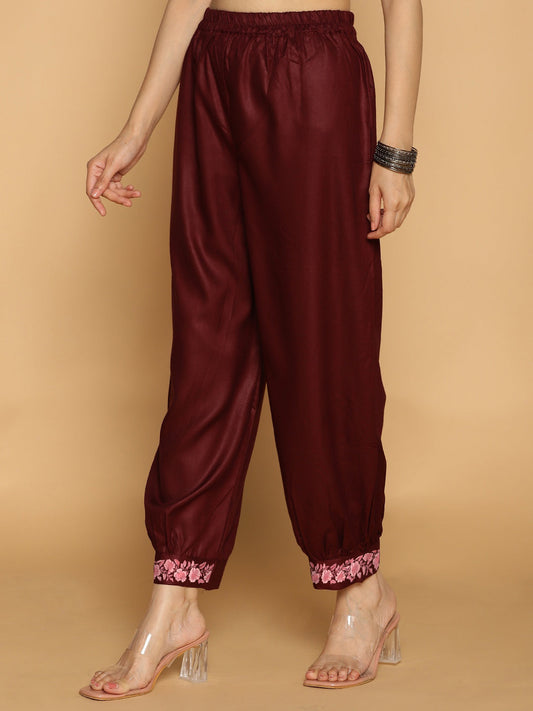 Wine Rayon Afghani Salwar - Violetta