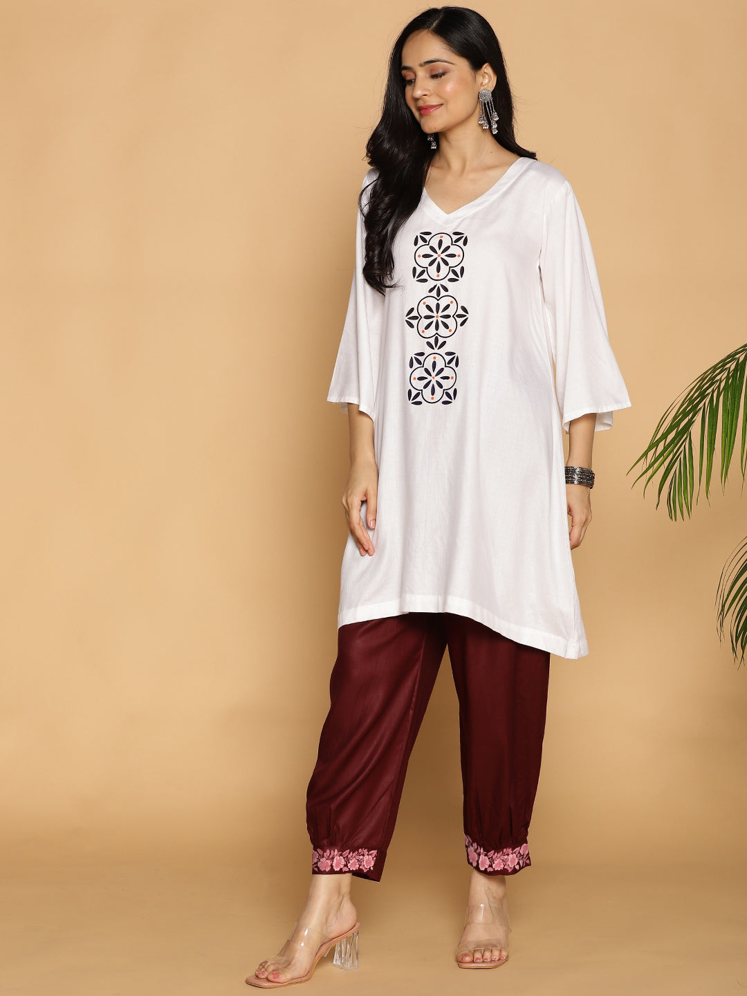 Wine Rayon Afghani Salwar - Violetta