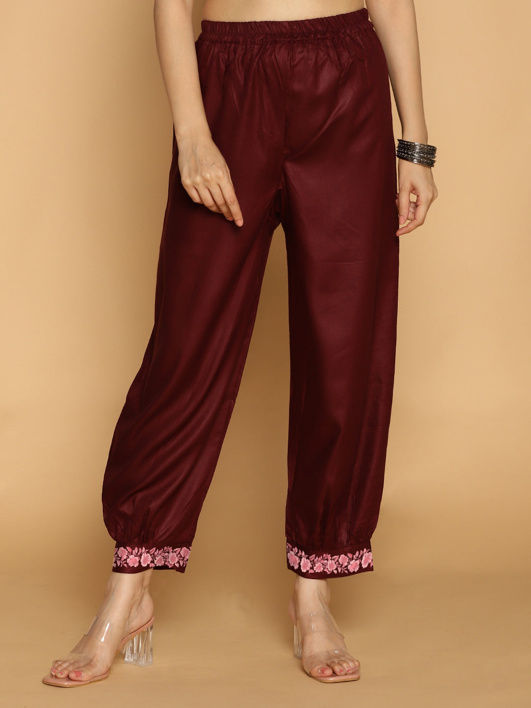 Wine Rayon Afghani Salwar - Violetta