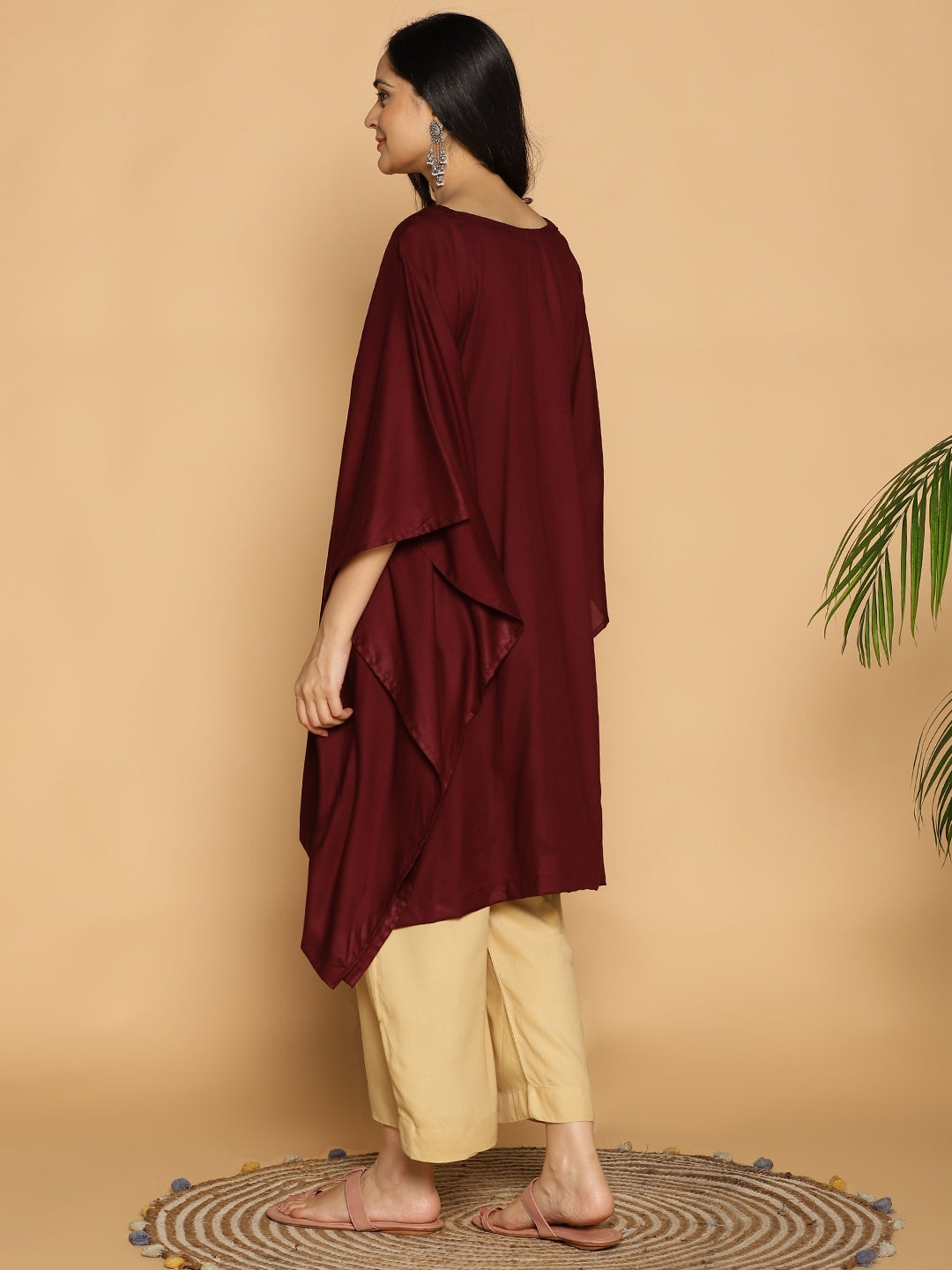 Wine Rayon KaftanKurta - Sangria