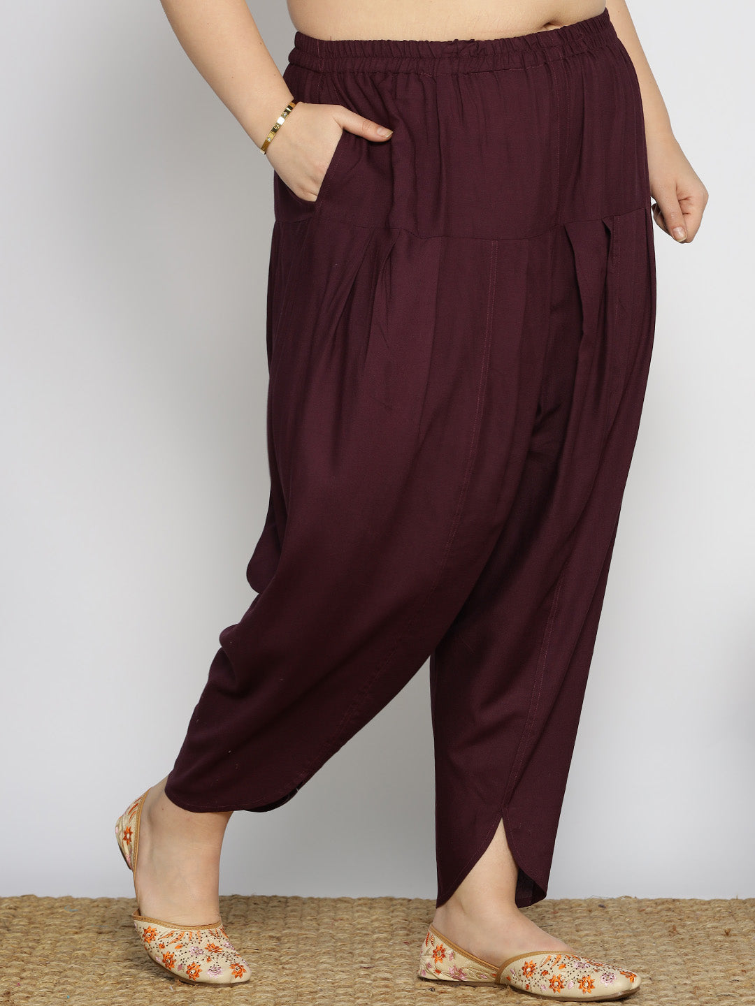 Wine Rayon Tulip Salwar