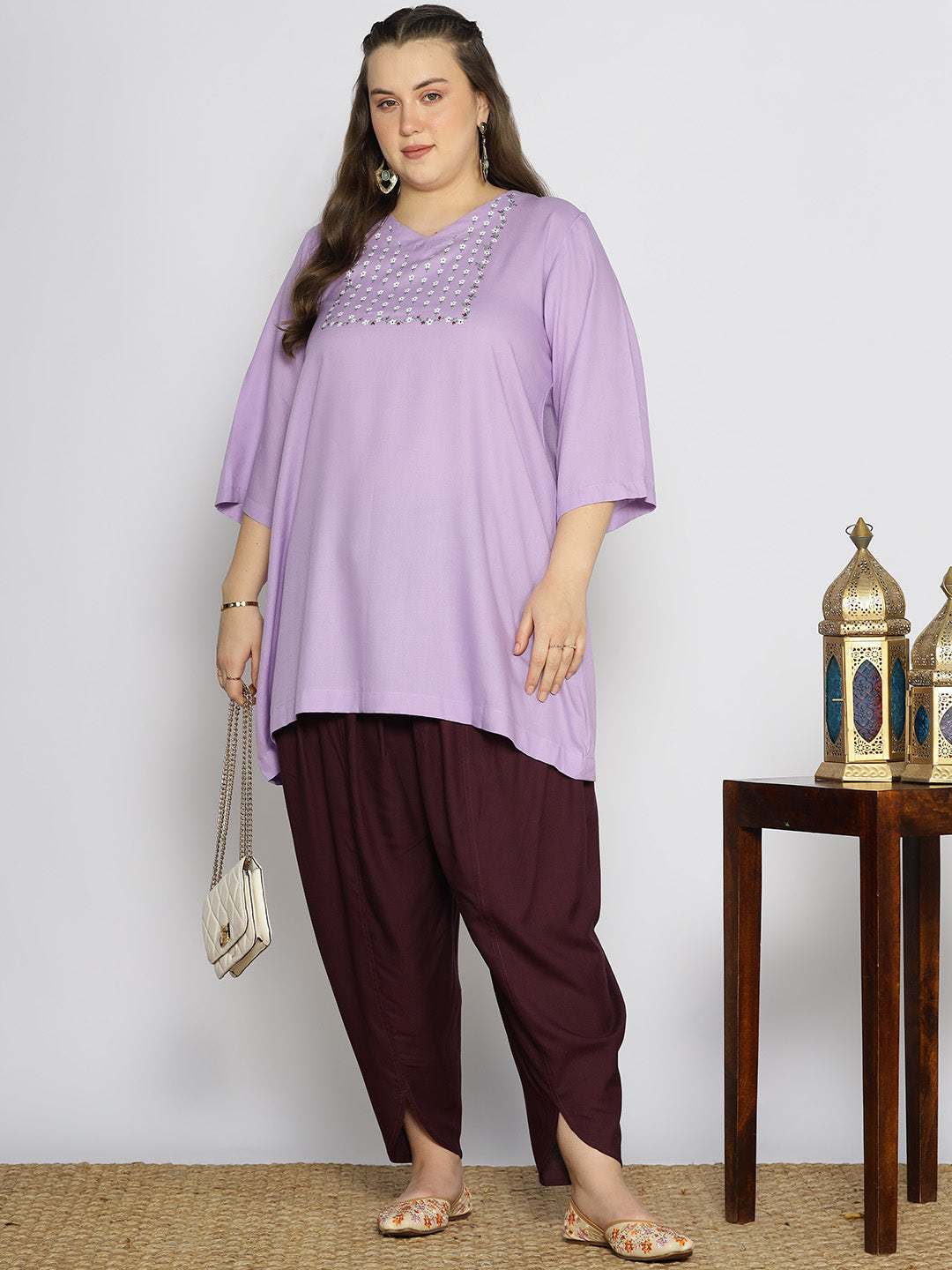 Wine Rayon Tulip Salwar