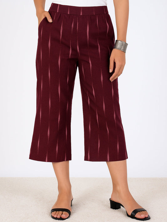 Wine Ikat Culottes
