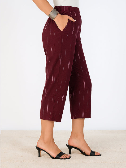 Wine Ikat Culottes