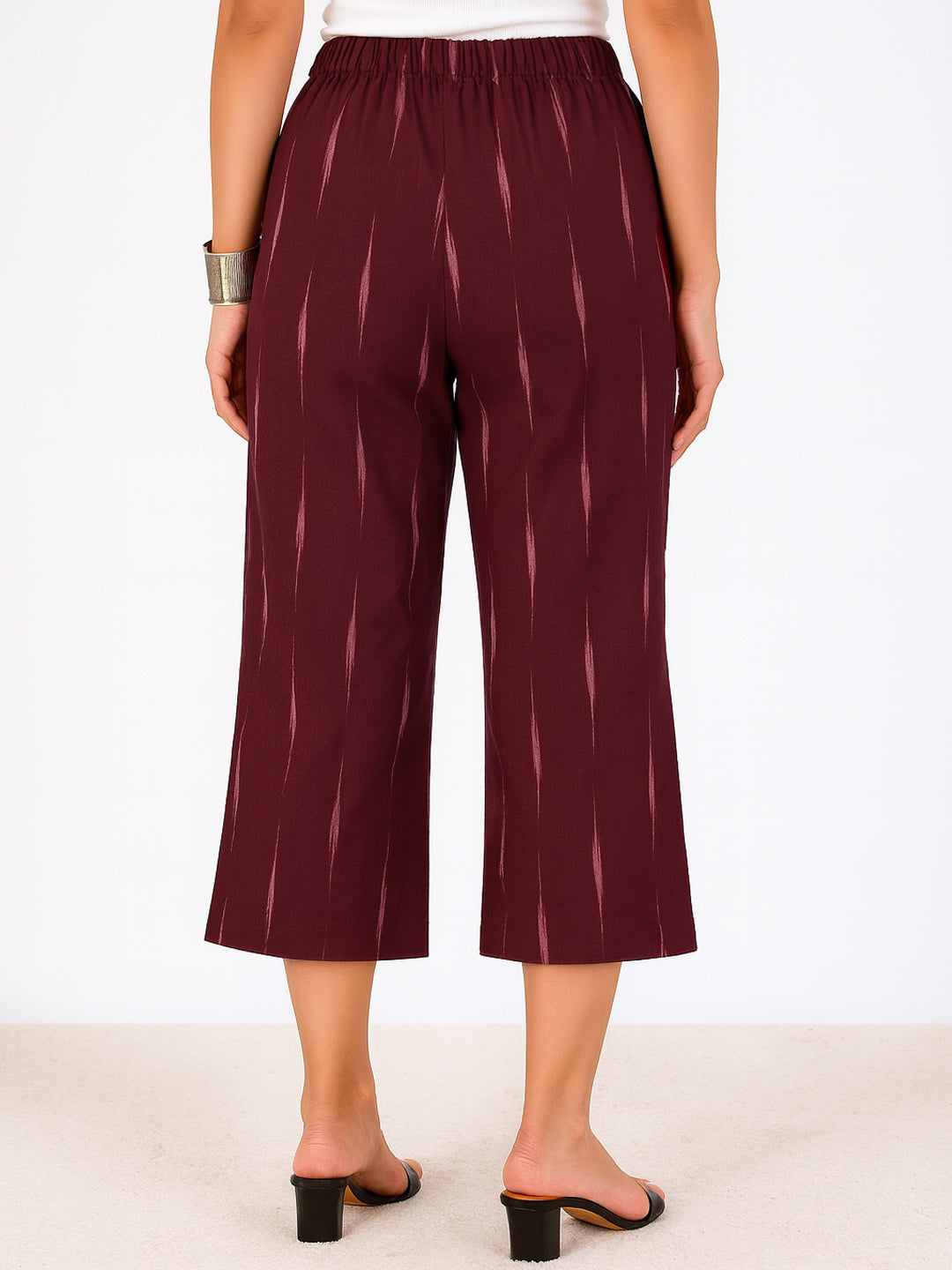 Wine Ikat Culottes