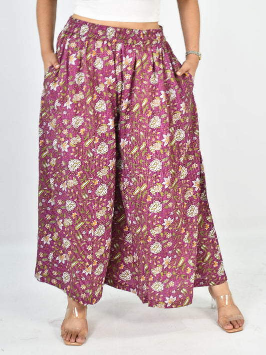 Printed Cotton Flared Palazzo - Mehakta