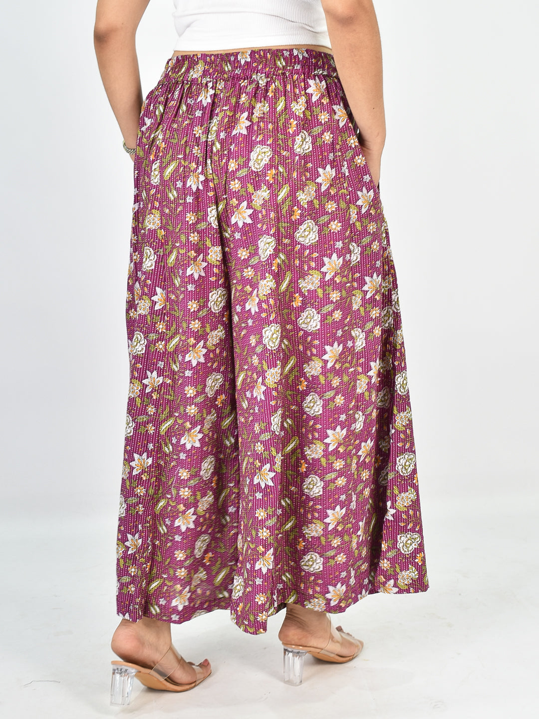 Printed Cotton Flared Palazzo - Mehakta
