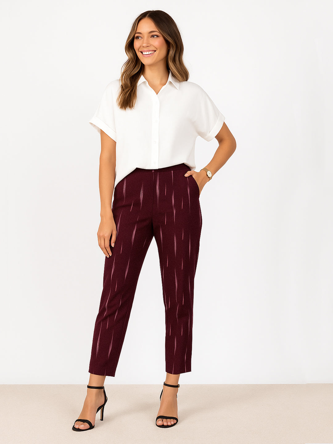 Wine Ikat Pants
