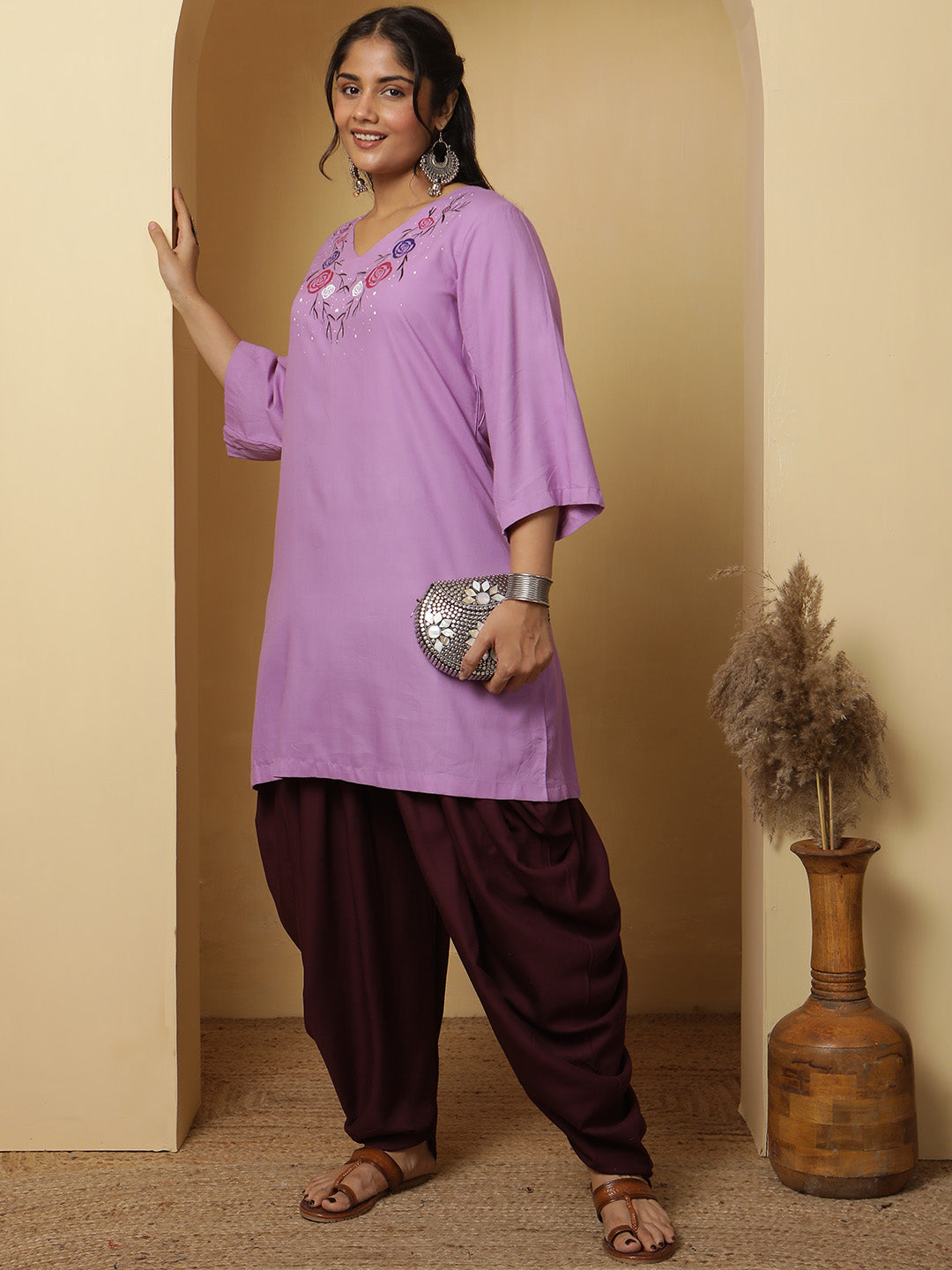 Wine Rayon Dhoti
