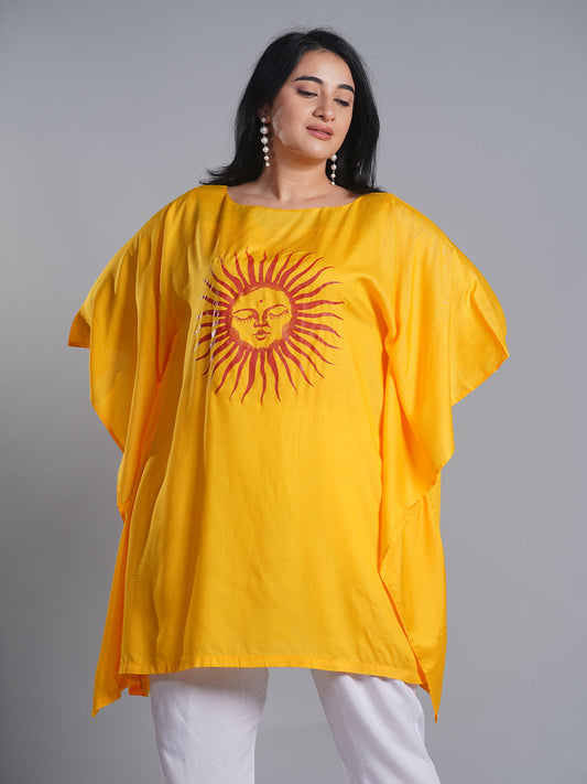 Yellow Kaftan Kurta - Surya