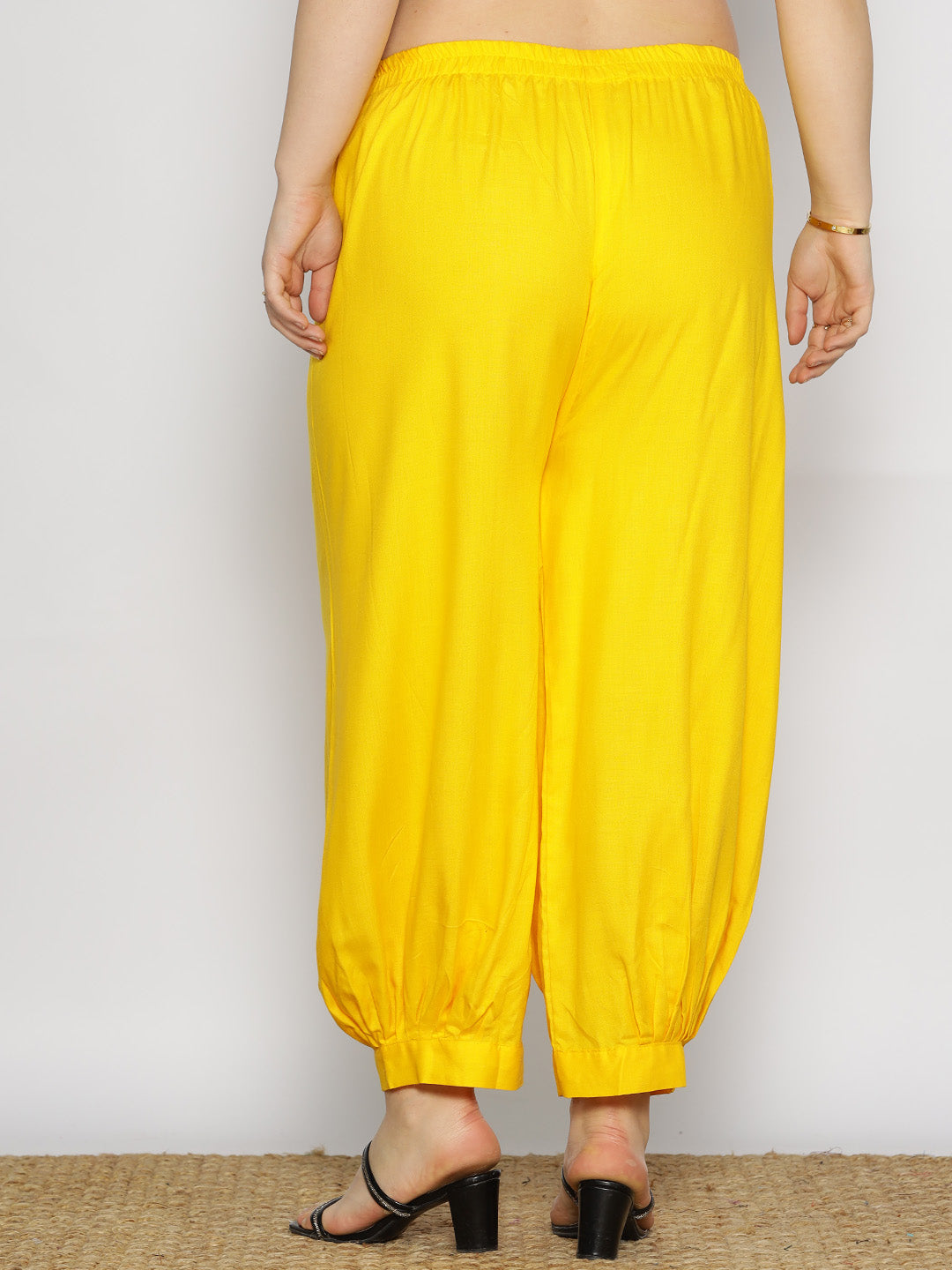 Yellow Rayon Afghani Salwar