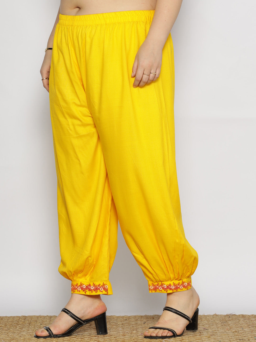 Yellow Rayon Afghani Salwar - Fresia