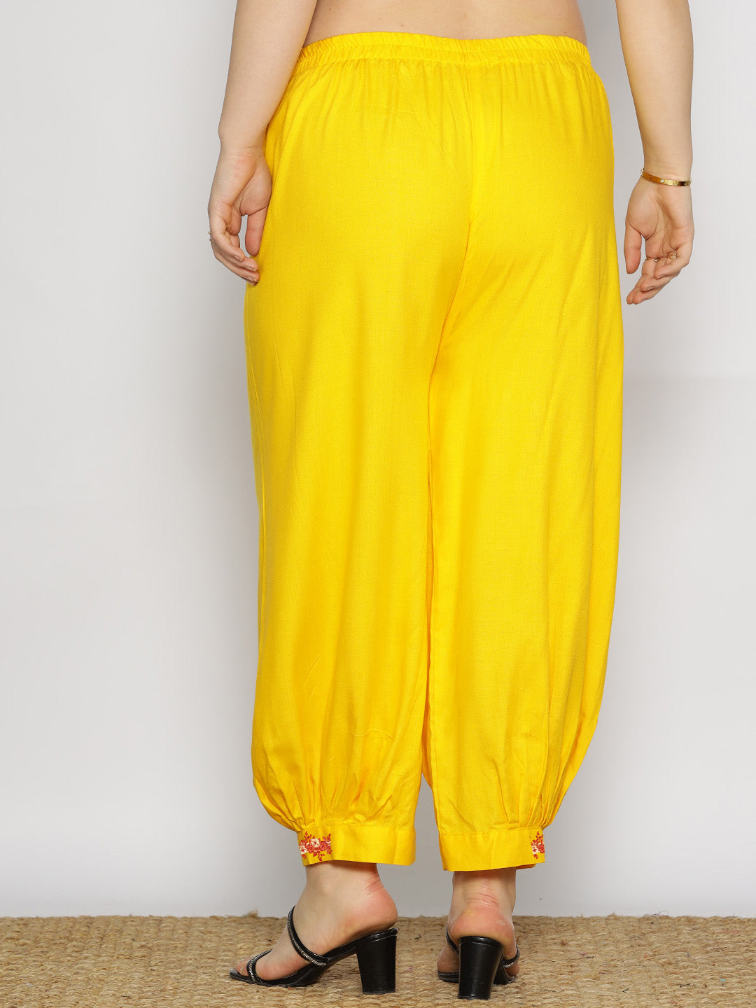 Yellow Rayon Afghani Salwar - Fresia