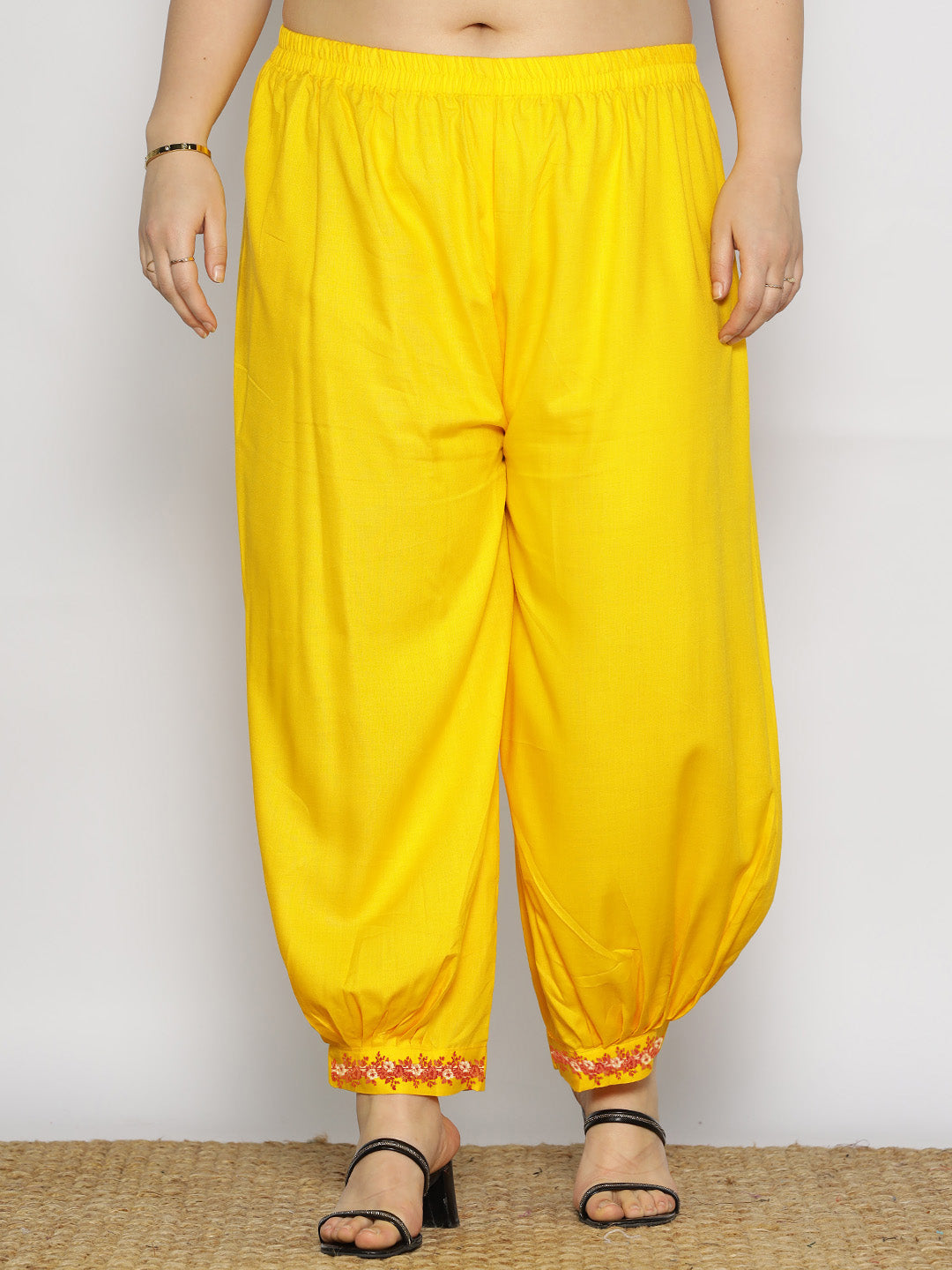 Yellow Rayon Afghani Salwar - Fresia