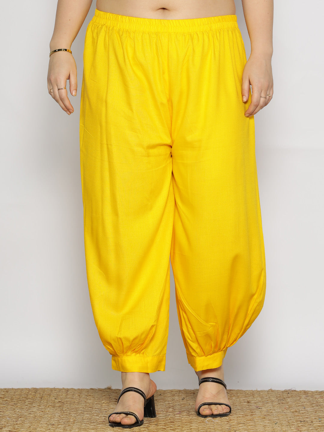 Yellow Rayon Afghani Salwar