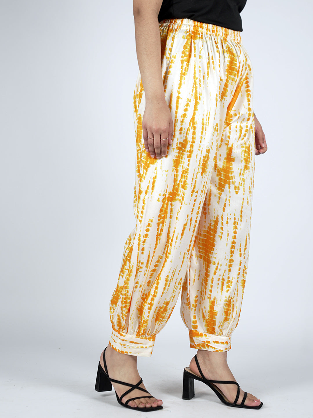 Yellow Rayon Shibori AfghaniSalwar