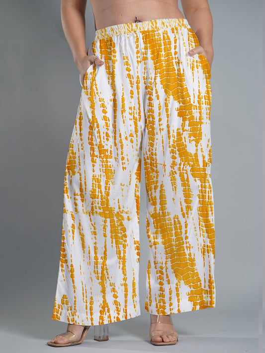 Yellow Rayon Shibori Palazzo