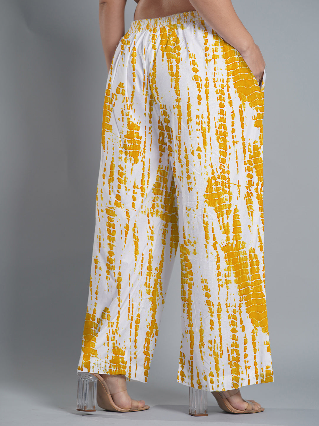 Yellow Rayon Shibori Palazzo