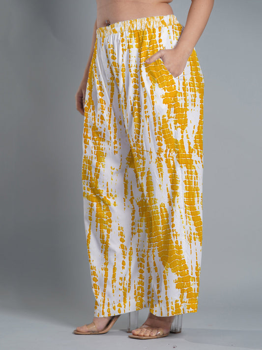 Yellow Rayon Shibori Palazzo