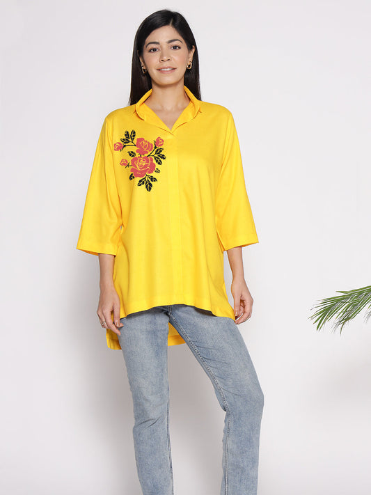 Yellow Rayon ShirtTop - Rosen