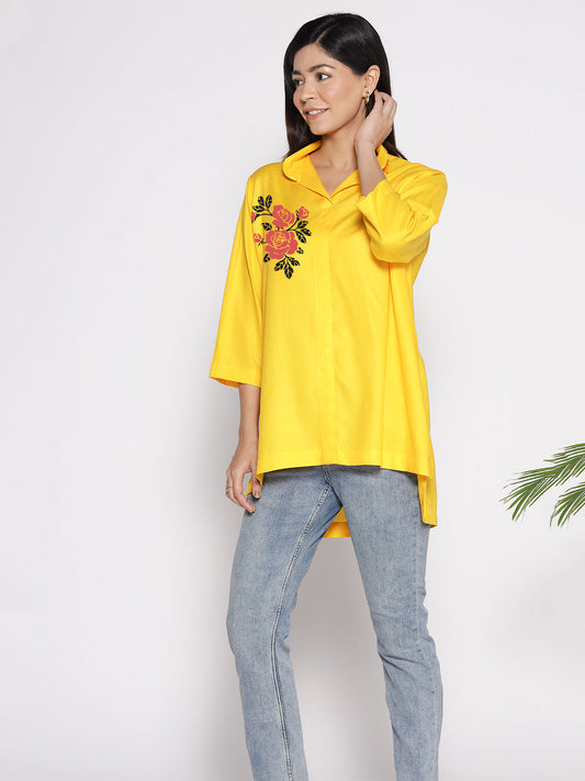 Yellow Rayon ShirtTop - Rosen