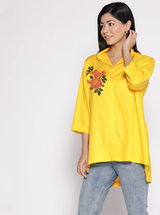 Yellow Rayon ShirtTop - Rosen