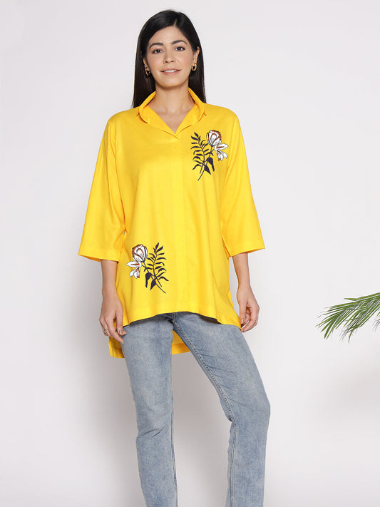 Yellow Rayon ShirtTop - Solros