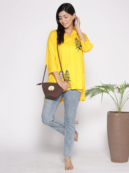 Yellow Rayon ShirtTop - Solros