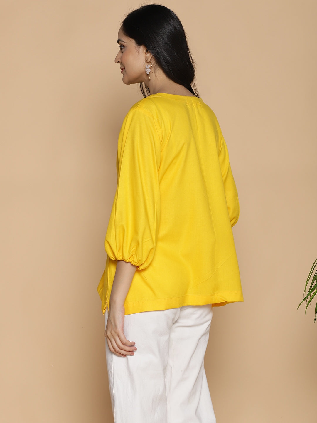 Yellow Rayon Top - WildflowerWhirl