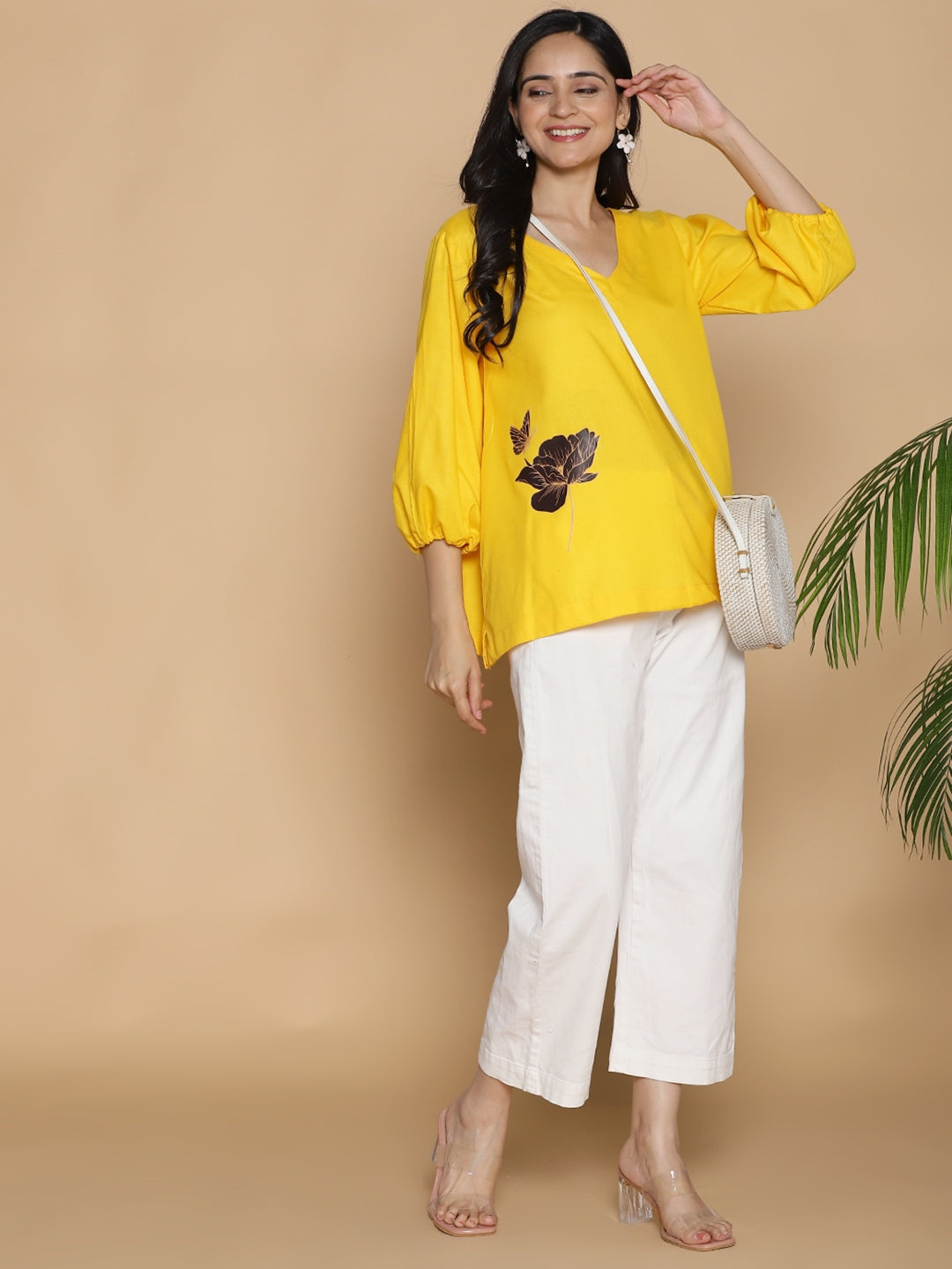 Yellow Rayon Top - WildflowerWhirl