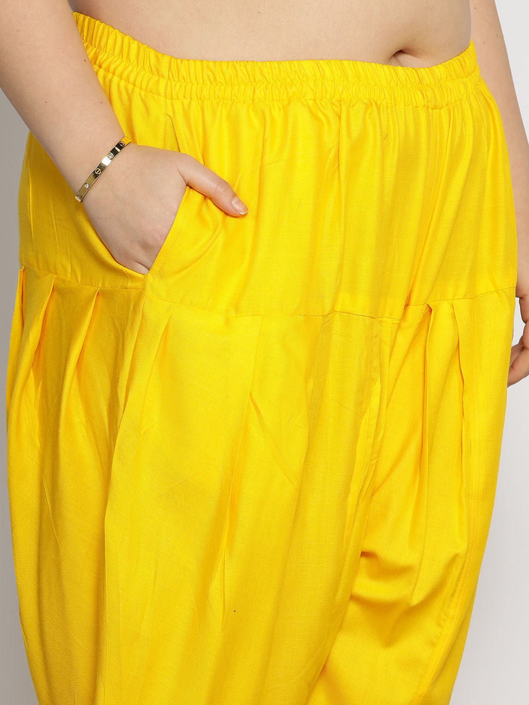 Yellow Rayon Tulip Salwar