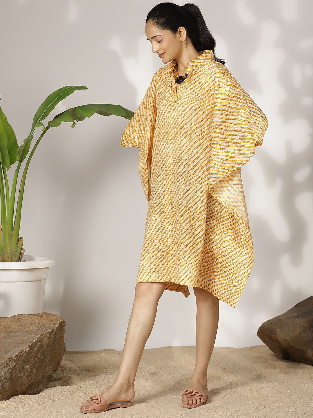 YellowStripes Cotton ShirtKaftan