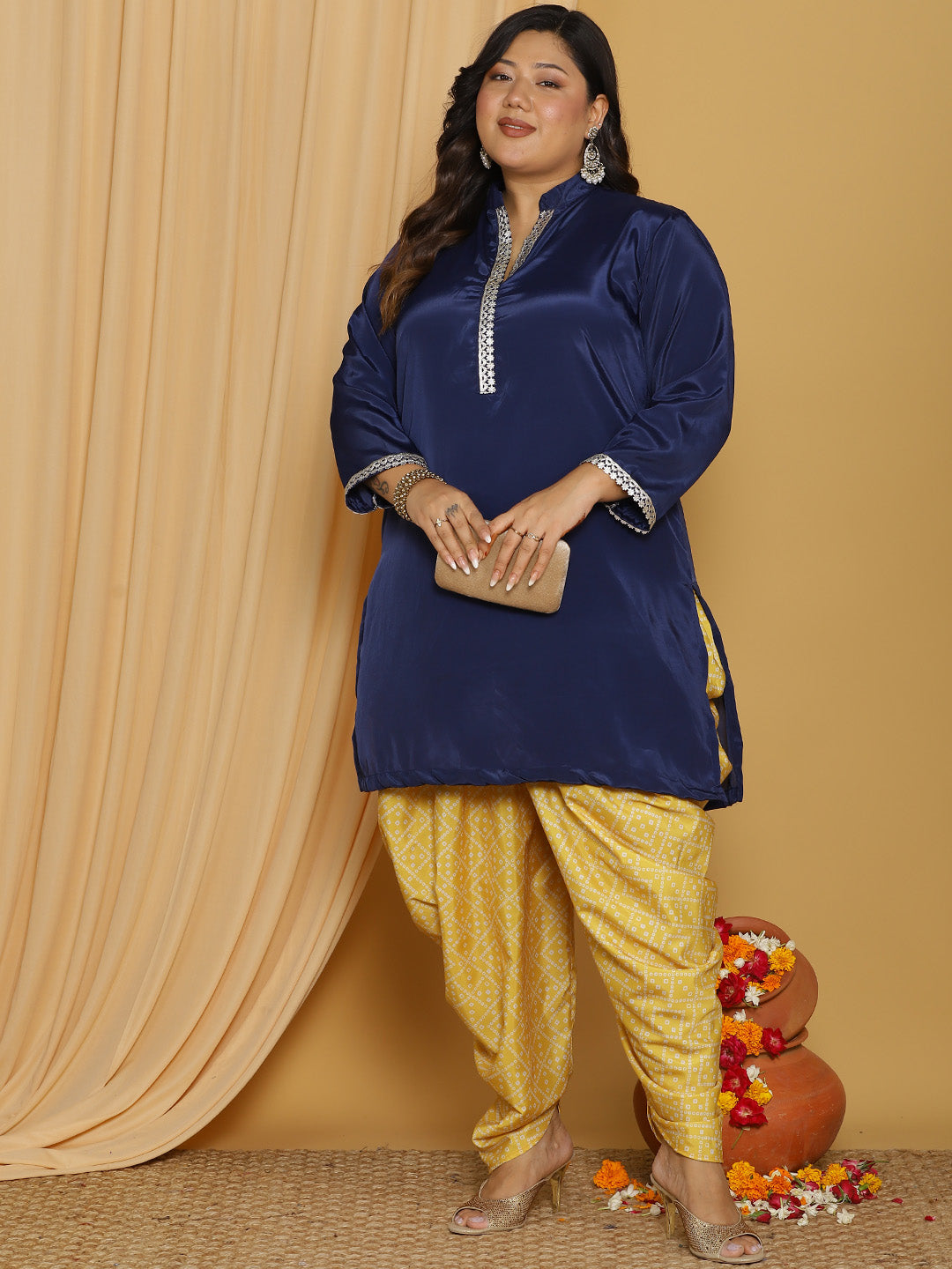 YellowBandhani Crepe Silk Dhoti