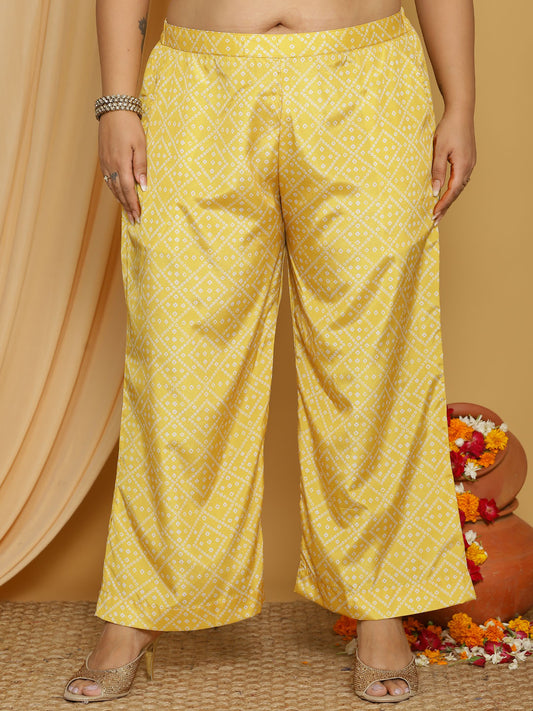 YellowBandhani Crepe Silk Palazzo Pants