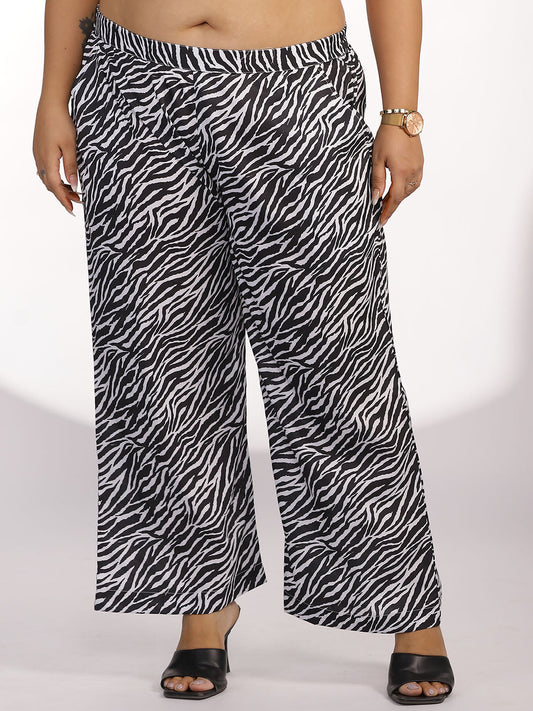 Printed Palazzo Pants - Zebra