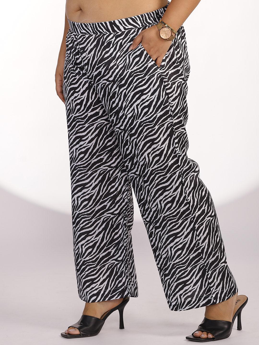 Printed Palazzo Pants - Zebra