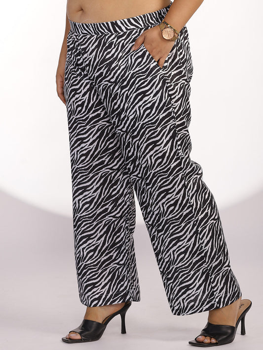 Printed Palazzo Pants - Zebra